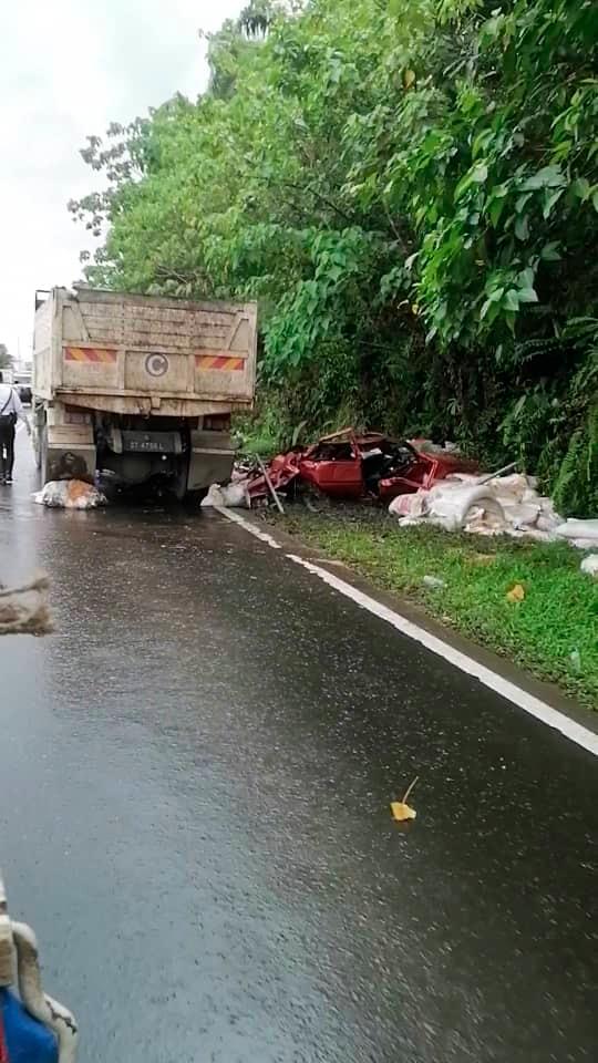 Dua Maut Lima Parah Kereta Bertembung Lori Di Sandakan