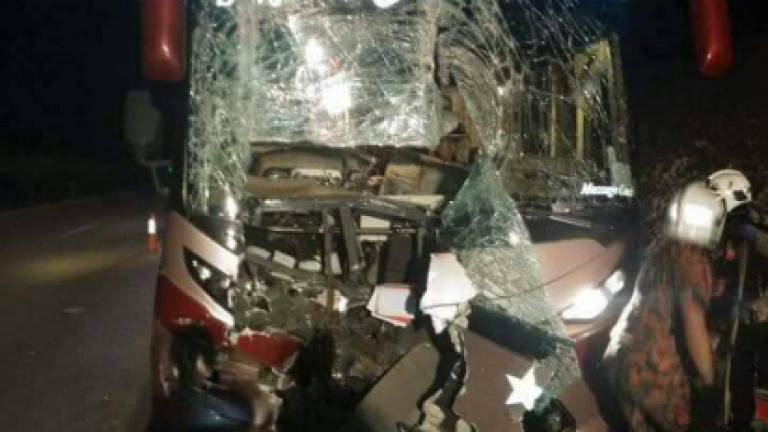 9 injured after express bus rams into back of trailer