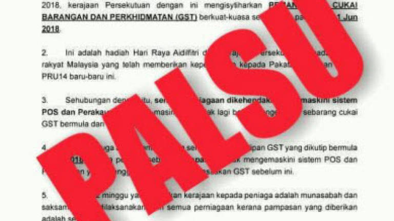 Fake news on abolishing GST by June 1