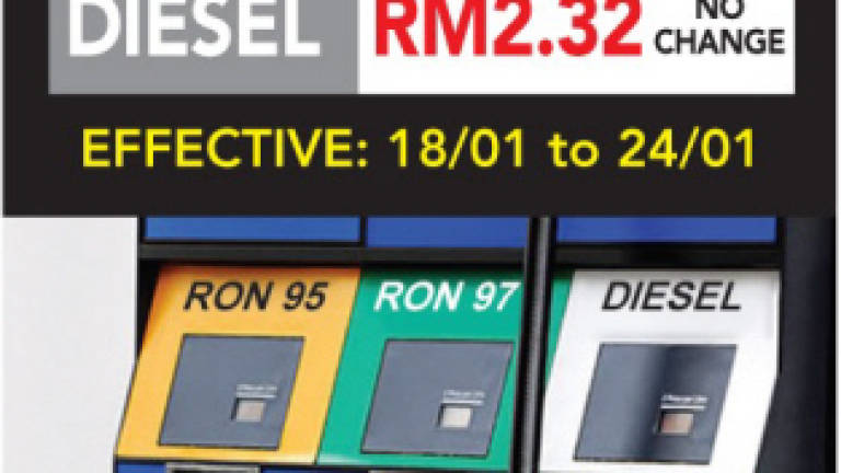 Petrol prices up by 4 sen, diesel unchanged