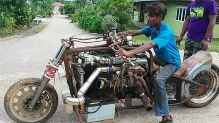 Batu Pahat welder builds motorcycle out of old car for RM1,000