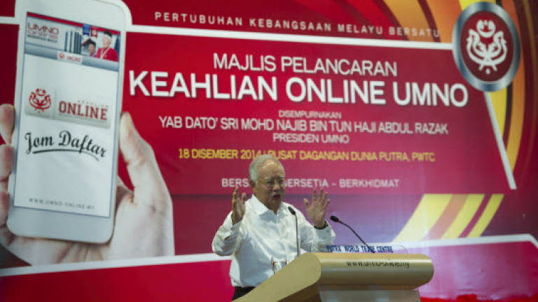 Najib launches Umno online membership registration