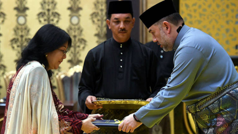 Agong presents letters of appointment to Judges in Istana Negara