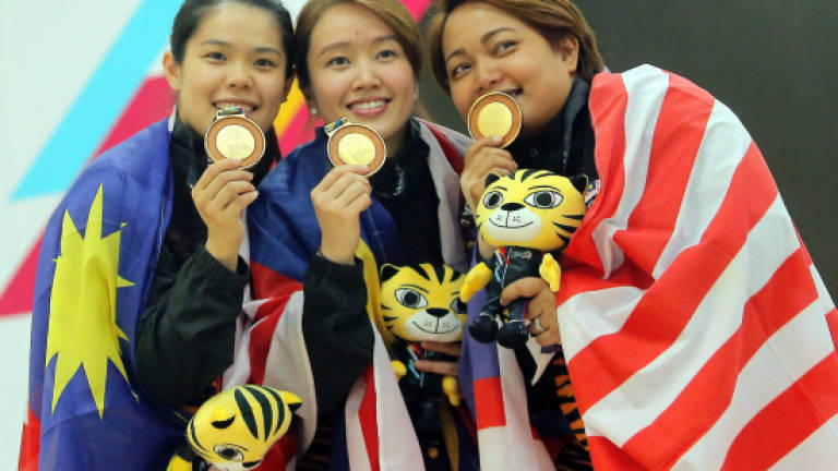 Shalin inspired trio wins women's trios gold