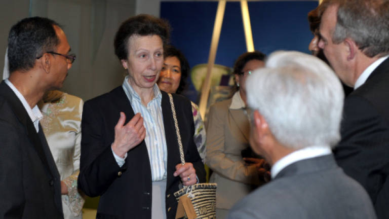 Britain's Princess Anne arrives for two-day study tour