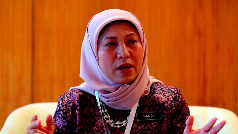 Minister of Women, Family and Community Development (KPWKM), Datuk Seri Nancy Shukri. - BERNAMApix