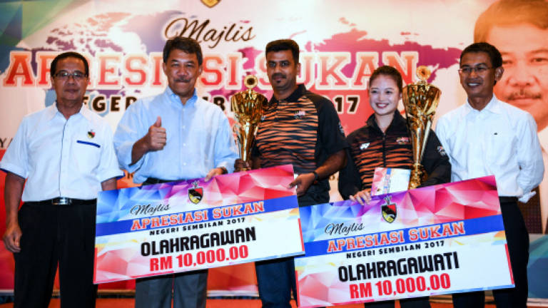 Kumar, Phoon Eyin crowned N. Sembilan sportsman, sportswoman 2017