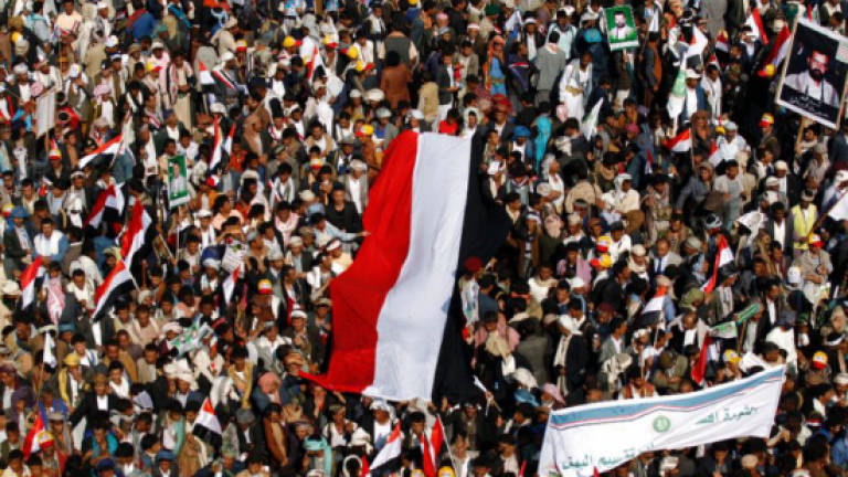 Tens of thousands mark 3 years since rebel takeover of Yemen capital