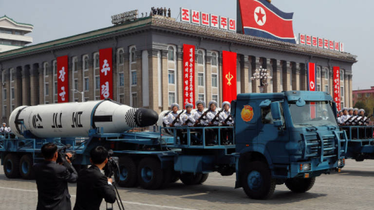 Troops mass in Pyongyang show of strength