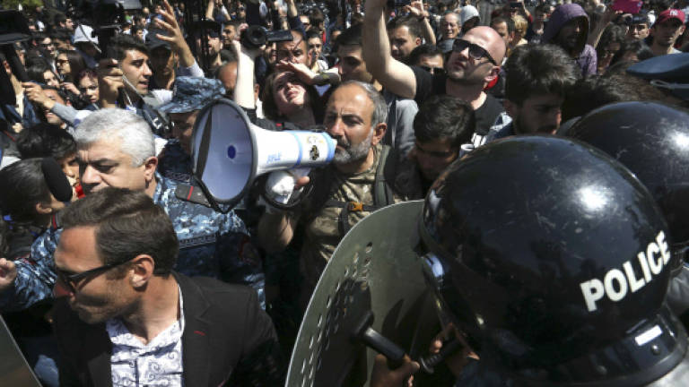 Armenia police detain dozens of anti-government protesters