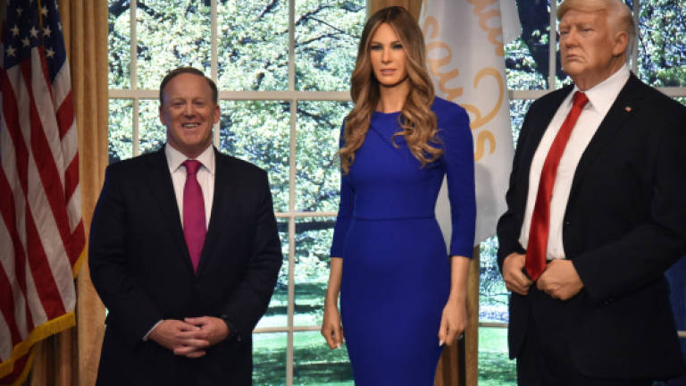 Ex White House spokesman unveils Melania Trump waxwork
