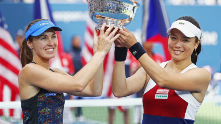 Hingis amazed by US Open doubles win, 25th Slam title