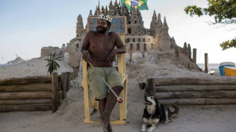 On a Rio beach, a man's home is his castle