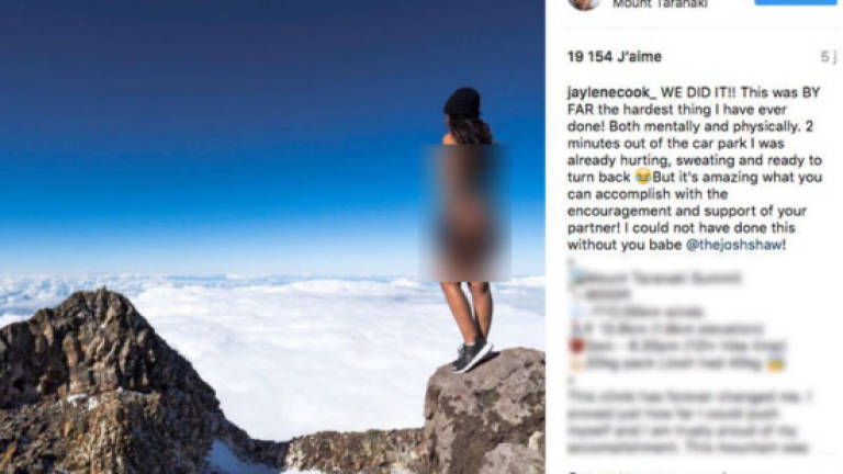 Model under fire for posing nude on sacred mountaintop in dubious Instagram trend