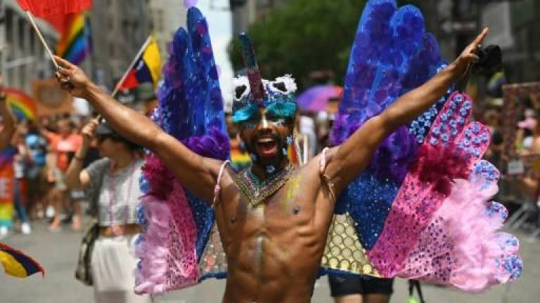 New York's gay pride march: anti-Trump but also pro-fun