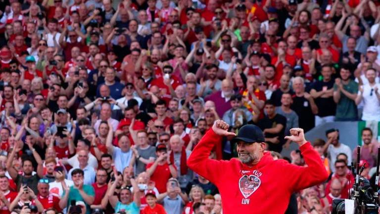 Juergen Klopp gives a speech after his last match as Liverpool manager - REUTERSpix