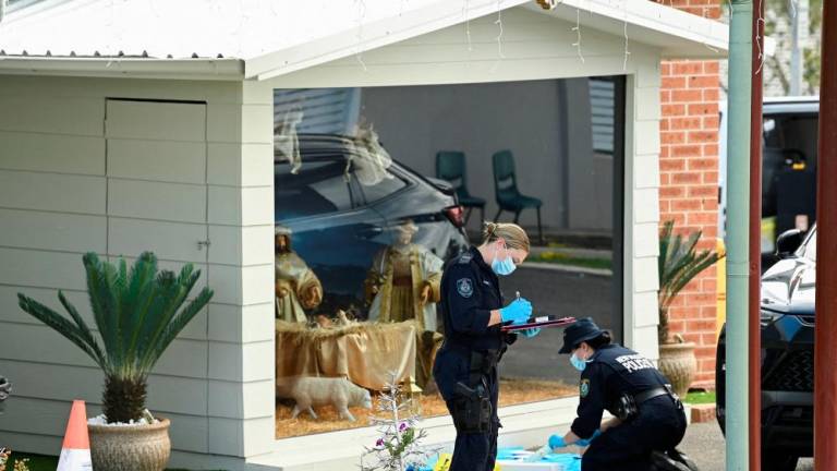 Police investigate at the Assyrian Christ The Good Shepherd Church after a knife attack took place during a service the night before, in Wakeley in Sydney, Australia, April 16, 2024/ REUTERSPix