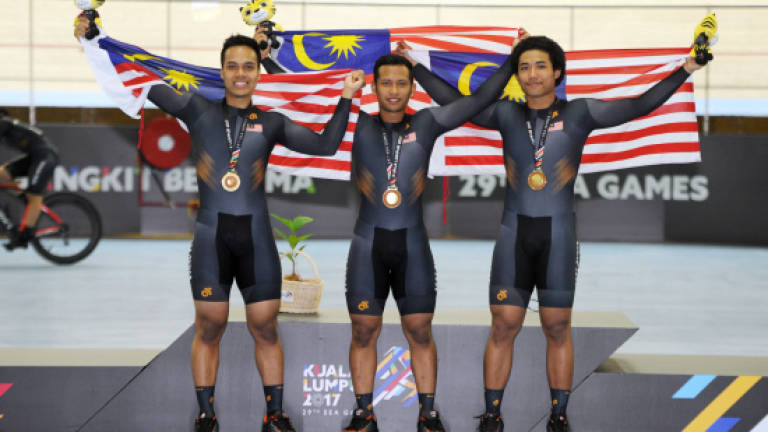 Malaysia sweep both track cycling team sprint gold