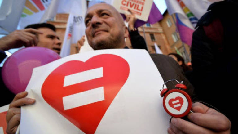Mass rally against gay civil unions in Italy capital
