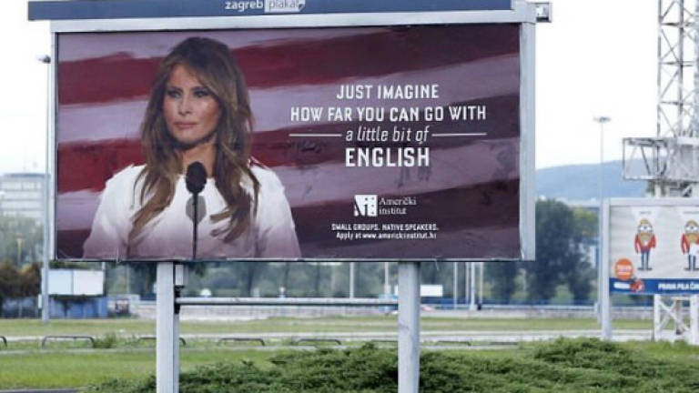 Croatia school removes Melania Trump English ads