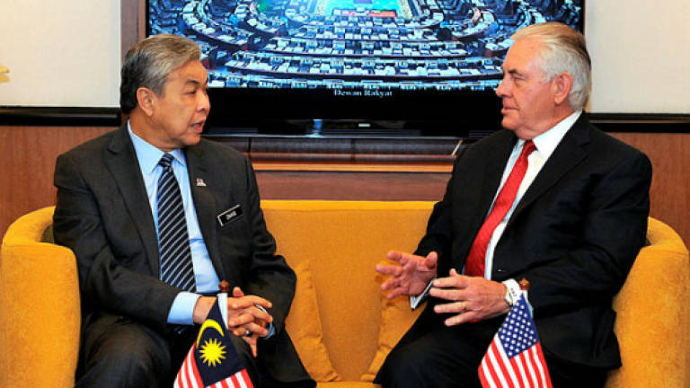 Zahid, Tillerson discuss security, human trafficking and bilateral relations