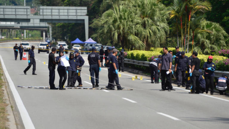 Police carry out ballistic test in Lebuhraya Tun Dr Lim Chong Eu