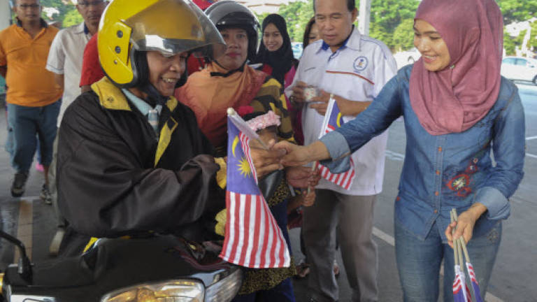Pandan Puteri Umno distribute 5,000 Jalur Gemilang in Ampang