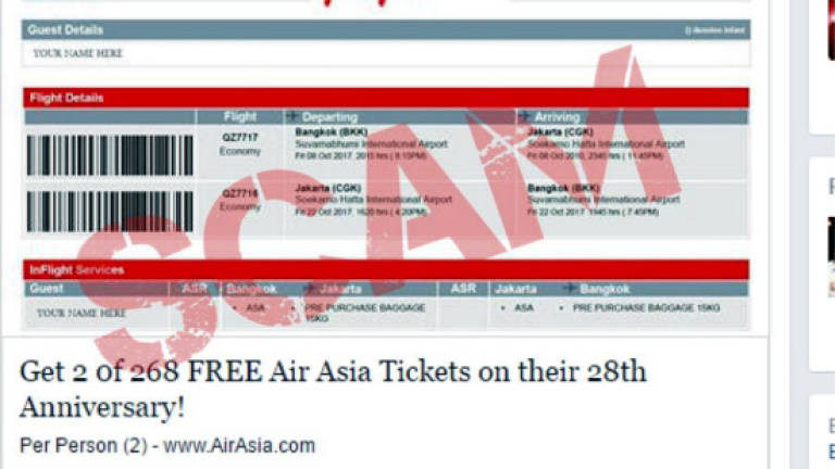 AirAsia warns public of free ticket scams