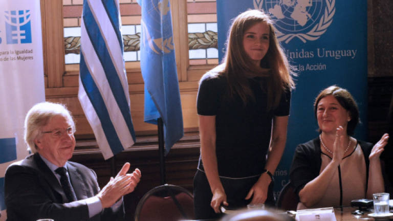 Emma Watson calls for more women in politics in Uruguay