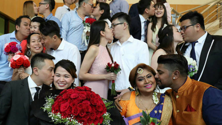 Couples register for marriage on Valentine's Day
