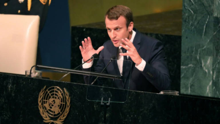 France's Macron at UN defends Iran, climate deals