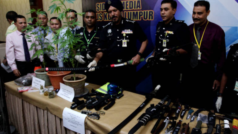 Police seize weapons, marijuana plants found in Jalan Ampang home (Updated)