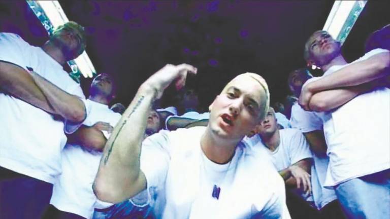 Eminem built his brand off the back of the crass Slim Shady alter ego. – PIC FROM YOUTUBE @EMINEM