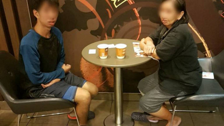 Homeless elderly woman, son put at McD in Damansara for a year
