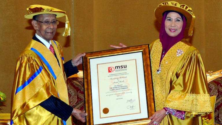 Raja Permaisuri Agong receives MSU Honorary Doctorate