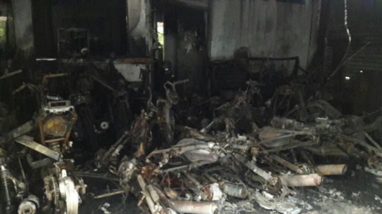 Fire guts motorcycle shop, half a million ringgit in losses