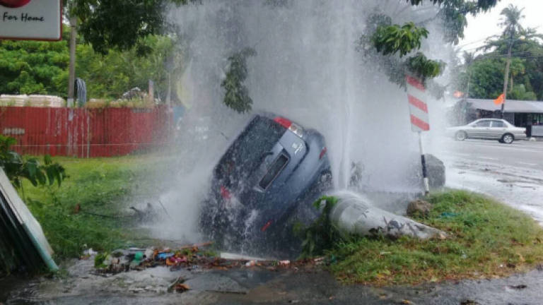 Water disruption caused by car crash
