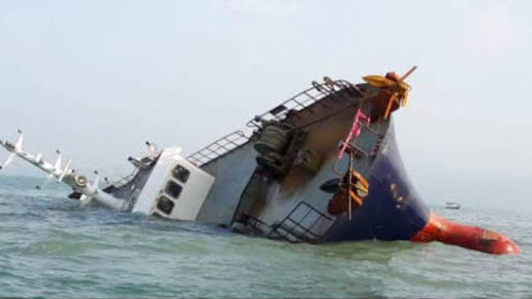 Cargo ship sinks in Penang waters