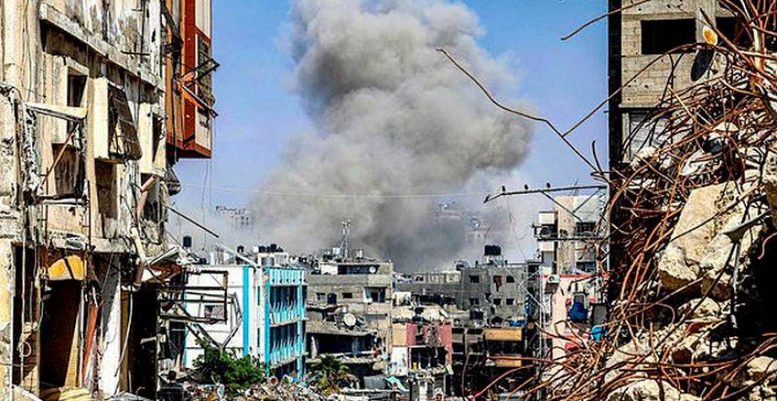 Smoke plume rises during Israeli bombardment in Jabalia, northern Gaza. - AFPpix