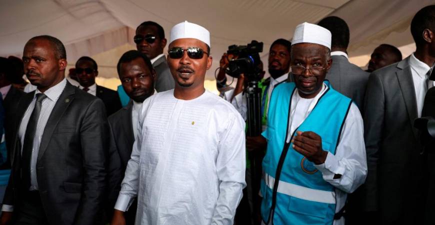 Chadian President Mahamat Idriss Deby arrives to cast his vote for the presidential elections in N’Djamena, Chad, May 6, 2024. - REUTERSPIX