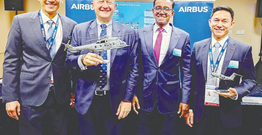 From left: Airbus chief representative Malaysia Burhanudin Noordin Ali, Airbus Helicopters head of Asia-Pacific Vincent Dubrule, Stanley and Airbus head of Asia-Pacific, Airbus Defence and Space head of Asia-Pacific Zakir Hamid.