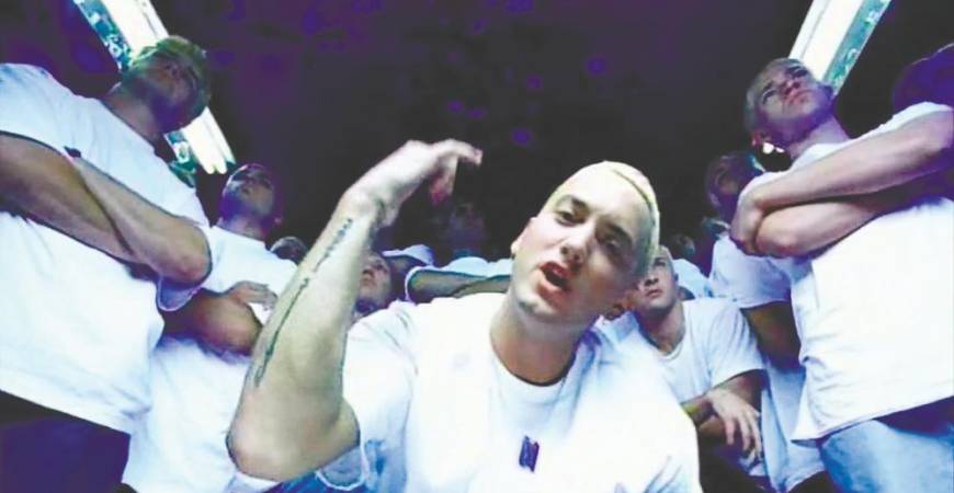 Eminem built his brand off the back of the crass Slim Shady alter ego. – PIC FROM YOUTUBE @EMINEM