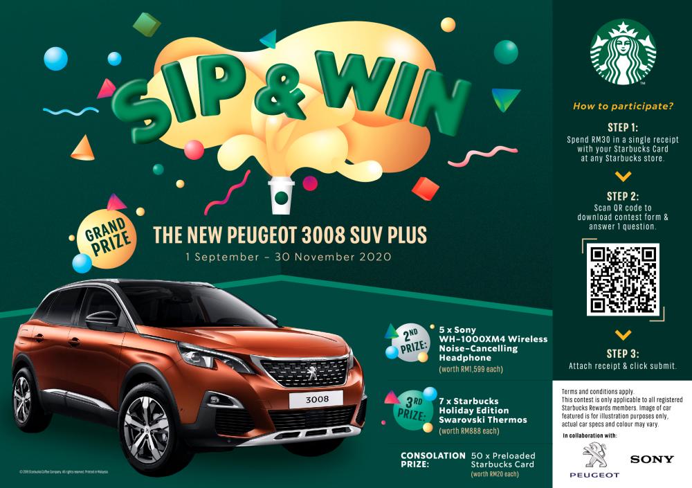 Win A New Peugeot Car In Starbucks Contest