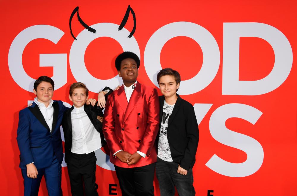 Good Boys, produced by Seth Rogen and Evan Goldberg, follows three 12-year-olds as they desperately try to get into a kissing party. © Mark RALSTON / AFP