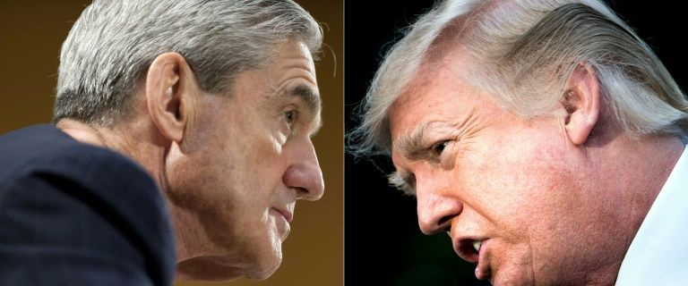 Robert Mueller (L) the special prosecutor leading the investigation into collusion with Russia in the 2016 election, and President Donald Trump (R). — AFP