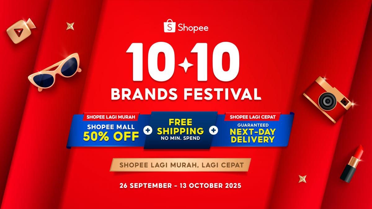 Celebrate 10.10 Shopee Brands Festival with Daily Brand Spotlights, Lagi Murah deals, and Lagi Cepat delivery!