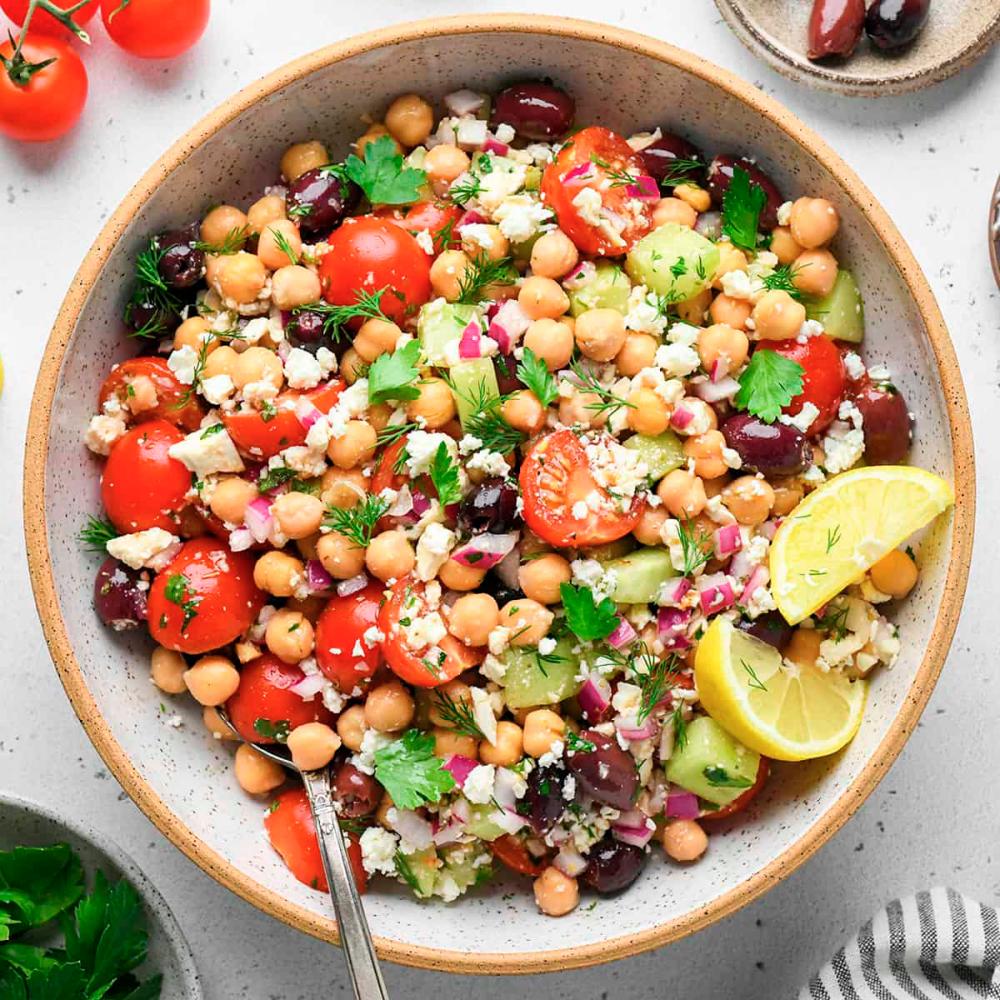 $!Mediterranean chickpea salad – JOY FOOD SUNSHINE