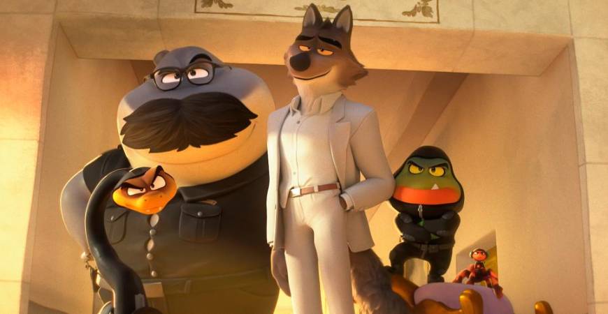 (From left) Snake (Maron), Shark (Robinson), Wolf (Rockwell), Piranha (Ramos) and Tarantula aka Webs (Awkwafina) return for another wild ride. - PR