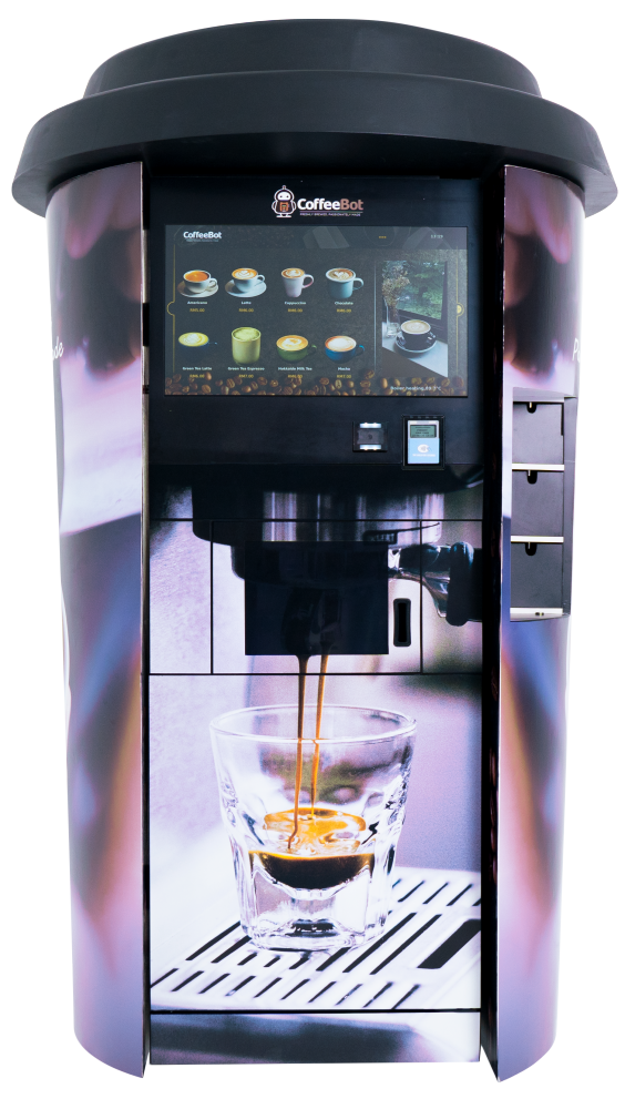 $!Coffeebot Vending Machine: freshly brewed coffee with a simple touch.