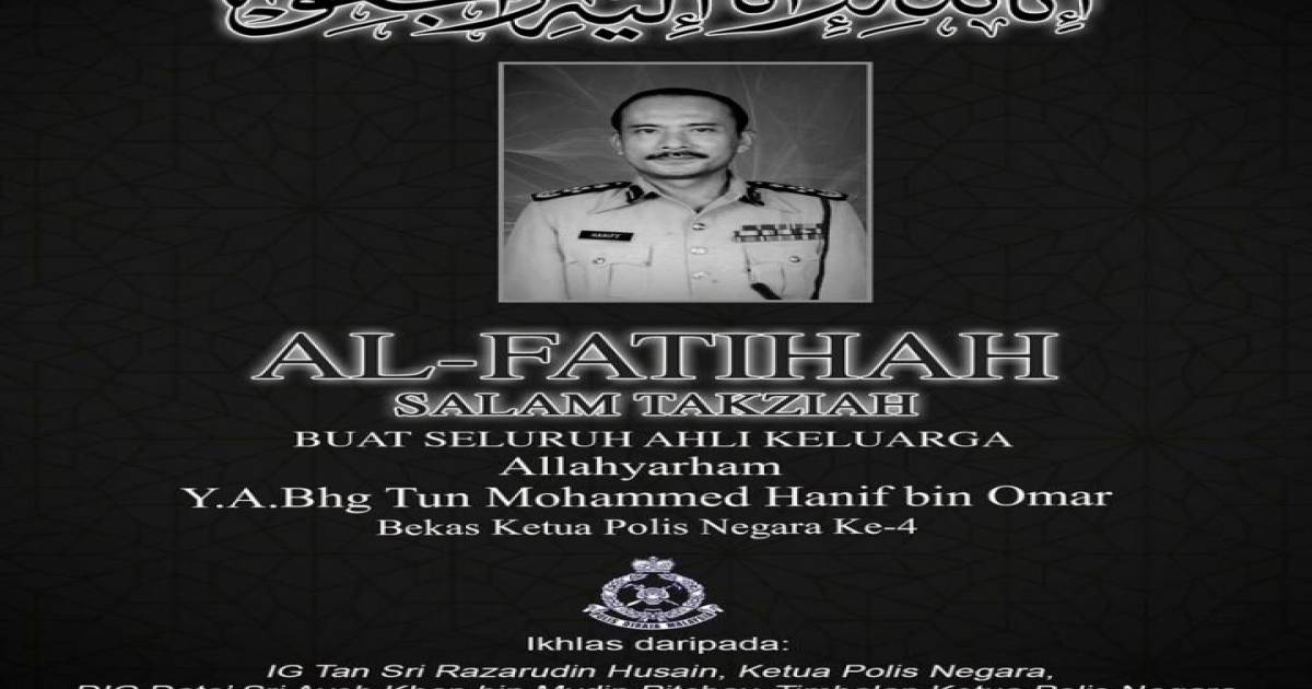Former IGP Tun Hanif Omar dies